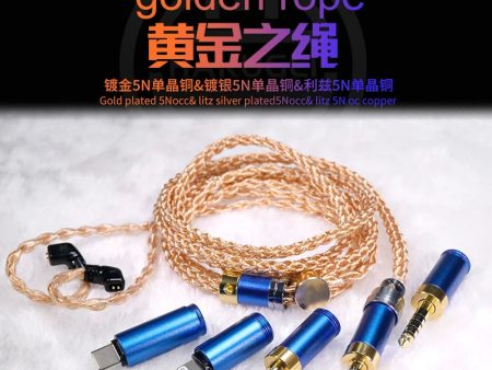 HAKUGEI Golden Rope 5N OCC Litz & Gold & Silver Plated Copper Earphone Cable Online now