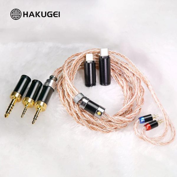 HAKUGEI Straw God Litz OFC & Silver Plated Mixed Braided Earphone Cable For Discount