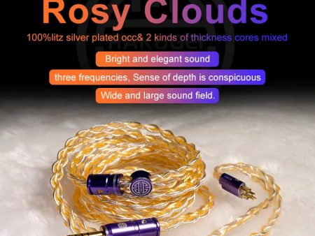 HAKUGEI Rosy Clouds Litz Silver-Plated OCC Earphone Upgrade Cable Cheap