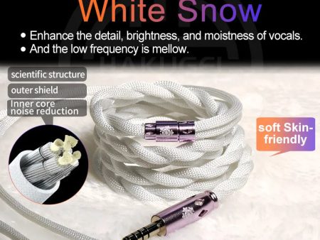 HAKUGEI White Snow Litz Silver-Plated 6N OCC Headphone Upgrade Cable Cheap