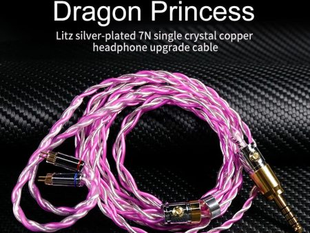 HAKUGEI Dragon Princess   Ziyan Litz Silver-plated 7N Single Crystal Copper Upgraded Headphone Cable For Sale