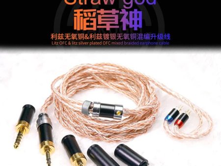 HAKUGEI Straw God Litz OFC & Silver Plated Mixed Braided Earphone Cable For Discount