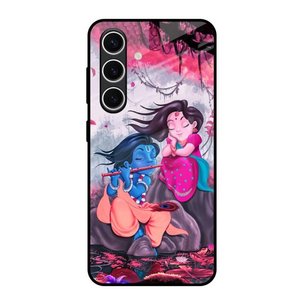 Radha Krishna Art Glass Case for Samsung Galaxy S24 FE 5G For Cheap