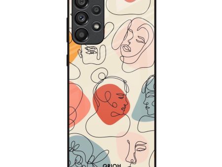 Abstract Faces Glass Case for Samsung Galaxy A73 5G Sale