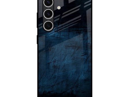 Dark Blue Grunge Glass Case for Samsung Galaxy S24 FE 5G Hot on Sale