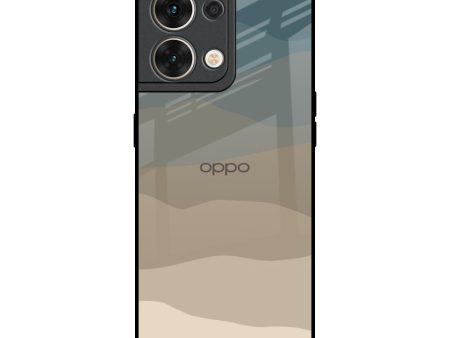 Abstract Mountain Pattern Glass Case for Oppo Reno8 5G Online