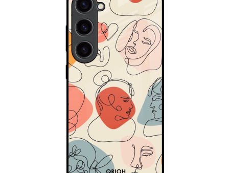 Abstract Faces Glass Case for Samsung Galaxy S23 5G Online now