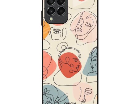 Abstract Faces Glass Case for Samsung Galaxy M53 5G Hot on Sale