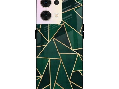 Abstract Green Glass Case For Oppo Reno8 5G Cheap