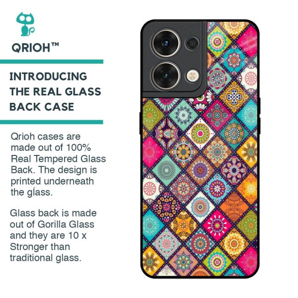 Multicolor Mandala Glass Case for Oppo Reno8 5G Supply