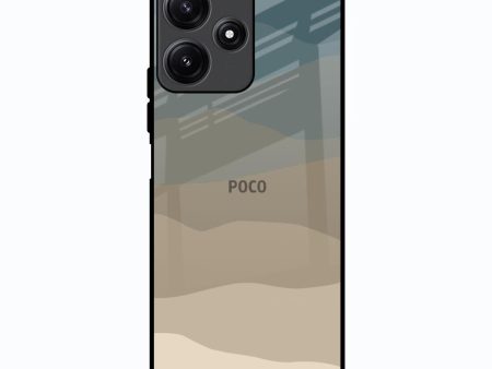 Abstract Mountain Pattern Glass Case for Poco M6 Pro 5G on Sale