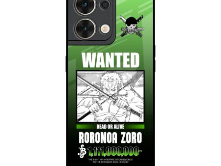 Zoro Wanted Glass Case for Oppo Reno8 5G Online now